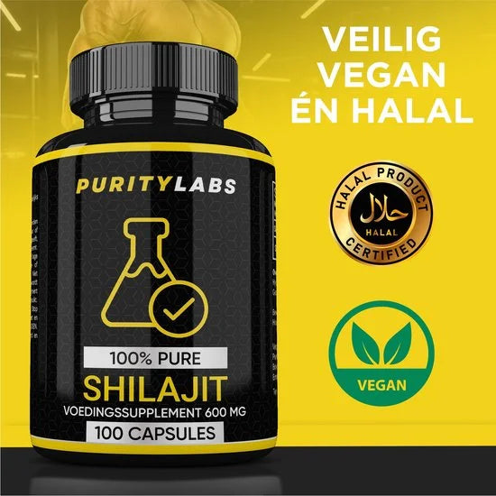 Pure Shilajit - 600 mg - 100 Capsules - Hoogwaardige Kwaliteit - Test Booster - Premium - 100 Dagen Voorraad