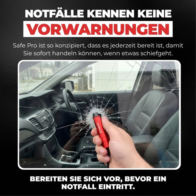 Noodhamer voor in de auto, raambreker en riemsnijder