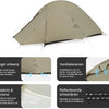 Cloud Up 1 PRO - 1 persoons tent - Ultra Lichtgewicht tent - Incl. grondzeil - 20D 3000MM - Outdoor - Waterdicht - Kampeertent - Trekkerstent - Koepeltent
