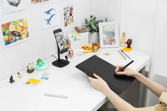 deco fun l 10x6 inch graphics tablet tekenblok met 8192 digitale pen ondersteuning chrome android blauw