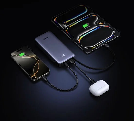 Power Bank, 20000mAh 45W Snel Opladen met Geïntegreerde USB-C Kabel & Bidirectionele 45W PD, Externe Mobiele Telefoon Batterij Compatibel met Galaxy S25+/Ultra, iPhone Series