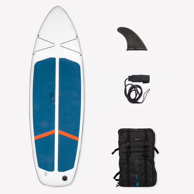 Ultra-compact and stable 10-foot (max. 130-kg) SUP white and blue