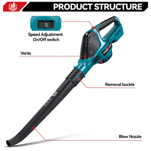 Speed Brushless Cordless Snow/Leaf Blower | For Makita 18V Batte