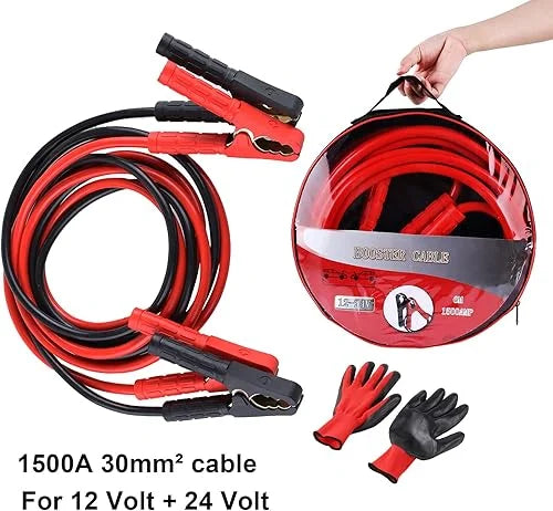 6 m 50 mm² 3000 A overbruggingskabel, startkabelset, startkabelset, 12 V/24 V