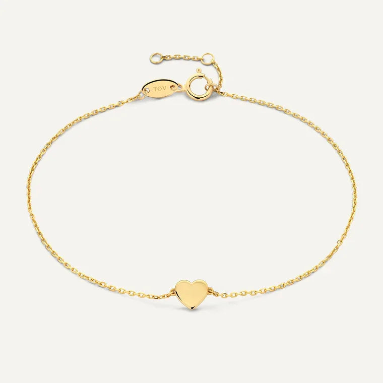 Hart Armband 14 Karaat Massief Goud