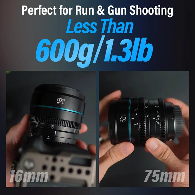Night Walker T1.2 S35 Cine Lens Set, 16mm, 75mm