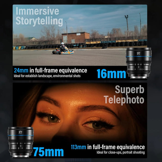 Night Walker T1.2 S35 Cine Lens Set, 16mm, 75mm