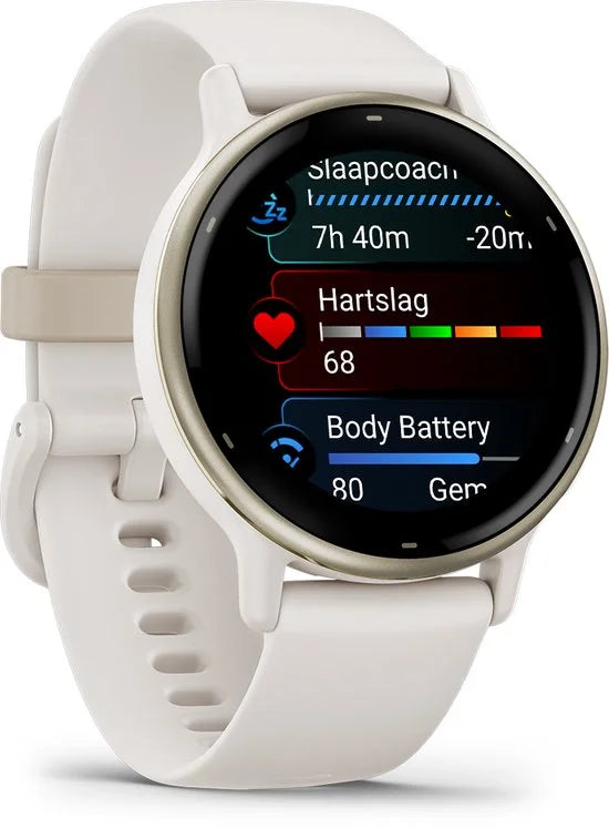 Vivoactive 5 - Sporthorloge - AMOLED-Scherm - Ivory/Cream Goudkleurig