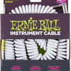 6045 gekrulde instrumenten kabel 9 m wit 1x haaks, 1x recht jack 6,35 mm