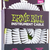 6045 gekrulde instrumenten kabel 9 m wit 1x haaks, 1x recht jack 6,35 mm