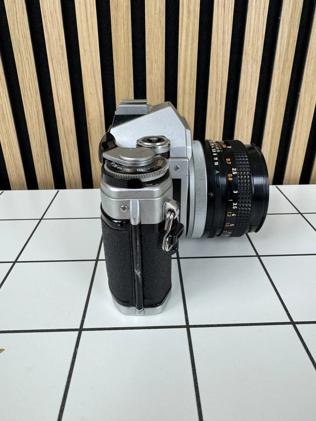 AE-1 zilver + FD 50mm f/1.8 occasion