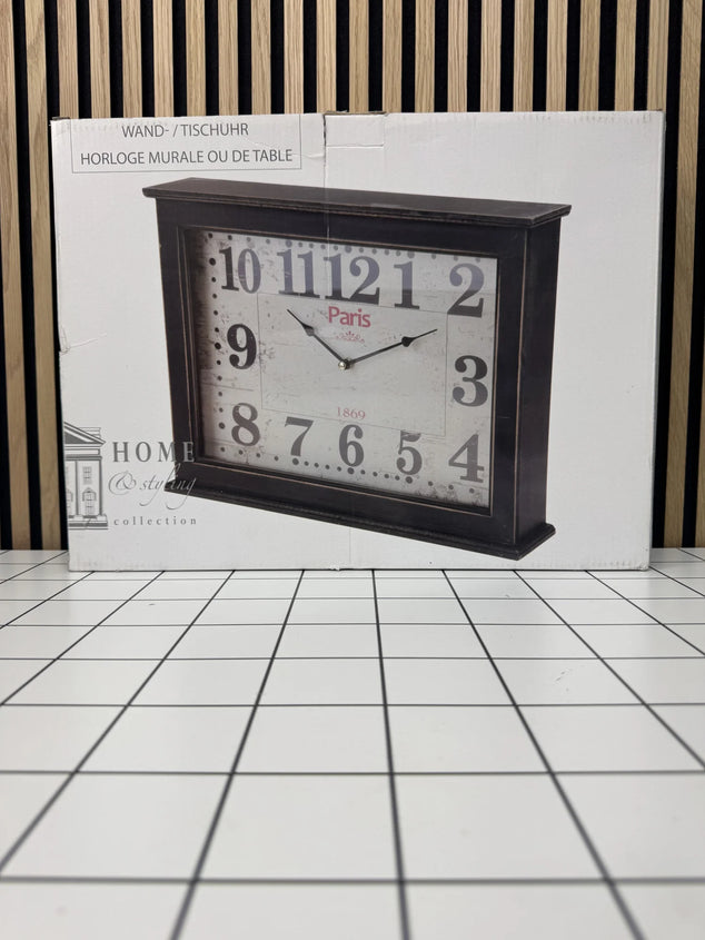 Klok - Rechthoekig - Kunststof - 30x40 cm - zwart