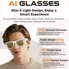 Smart Glasses Slimme Bril 8MP HD Camera Video-opname AI Fotoherkenning Vertaling Spraakgestuurde Zonnebril Heren