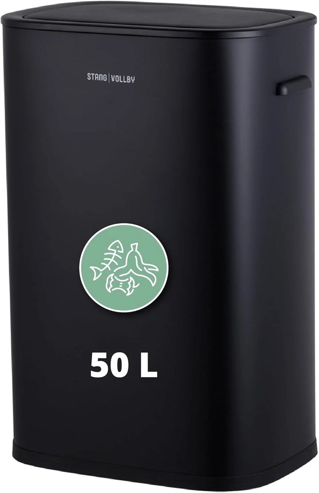 Keuken Afvalbak, Bewegingssensor, 50 Liter, Elektrische Afvalscheiding, Soft Close Afvalscheidingssysteem voor de Keuken, Zwart