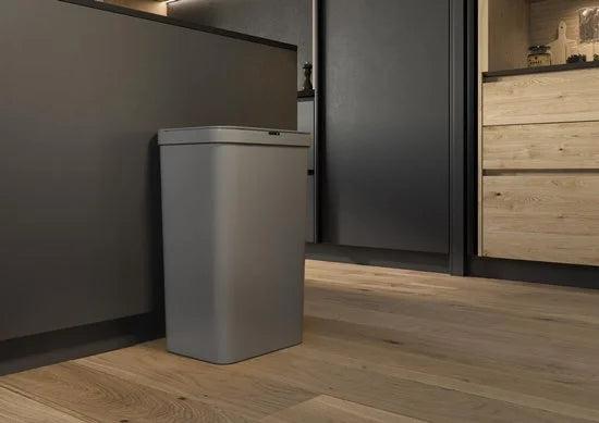 Mandal Sensor prullenbak - 50L - Grijs - Hygiënische automatische deksel - Soft close - Vingerafdrukvrij - Keuken afvalemmer - Kantoor Vuilbak - Grijs - Grijze Afvalbak