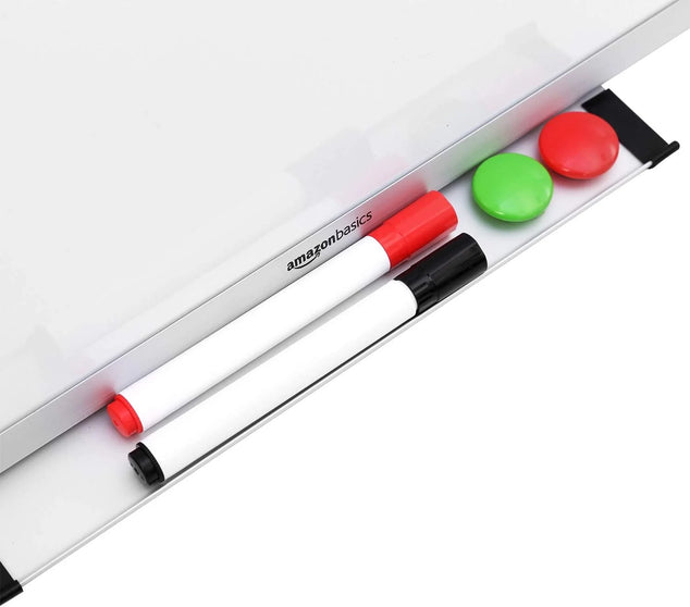 Whiteboard Drywipe Magnetic With Pen Tray And Aluminium Trim, 90 Cm