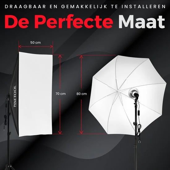 Green screen 3 x 3M met Achtergrondsysteem 2,6 x 3M – Fotostudio Set – Greenscreen Set – Inclusief, Softbox, Paraplu’s, Lamphouders, LED lampen, Reflectiescherm & Draagtas - Vaderdag Cadeau