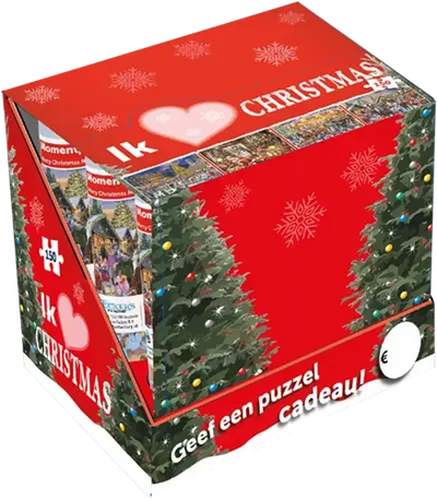 kerst puzzel speelgoed display - momentpuzzels 8st