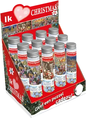 kerst puzzel speelgoed display - momentpuzzels 8st