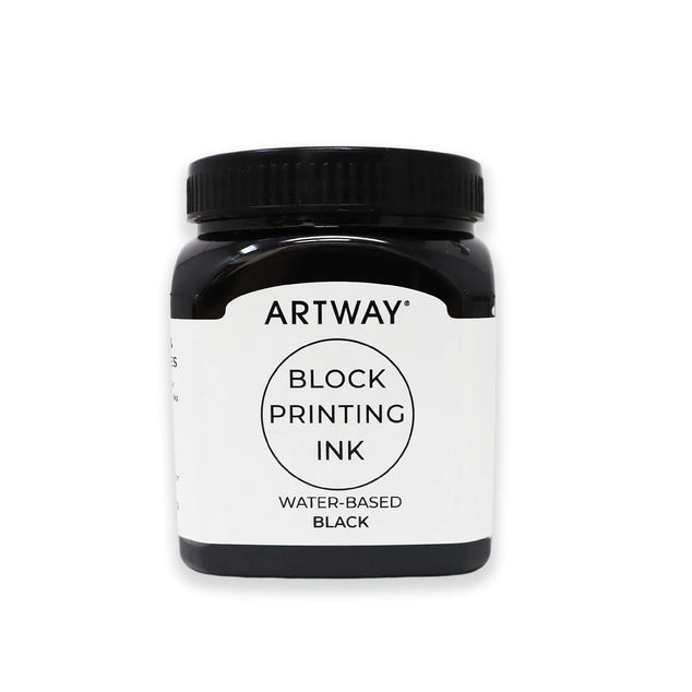 Premium Block Printing Ink – 250ml – Black – Ideal for Relief Block and Lino Printmaking, 250 ml