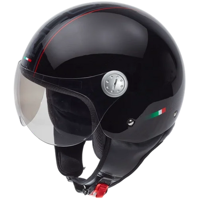Maat (M) B-100E Glans zwart Scooter Helm