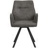 2st Eetkamerstoel Raffy met Armleuning – Stof Antraciet – 87 x 61 x 52 cm