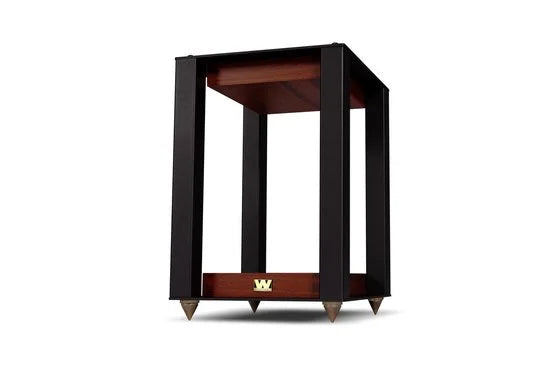 1st Wharfedale Linton Speaker Stand – Houtafwerking – Spike-voetjes – Opbergruimte voor LP-platen – Mahogany