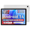 Android Tablet, 10 Inch Tablet Octa-Core 3GB RAM+5GB Virtual+64GB(TF 1TB), Android 14 Tablets 1280x800 HD IPS Wi-Fi 6 Model/Widevine L1/5000mAh/Dual Camera/Face ID Tablets 2024 - White
