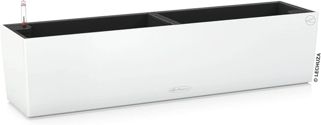 15680 31" x 7" x 7" White Balconera Self-Watering Planter