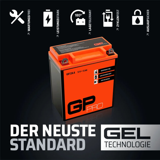 Batterij 12V 12Ah GEL GB12A-A Motorfiets vergelijkbaar YB12A-A YB12A-B 51211 CB12A-A