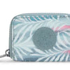 Kipling Cash Buddy Portemonnee Blauw palmtree leaves
