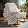 Rib Rabbit Fur Plaid Ecru/Wit 240 x 200