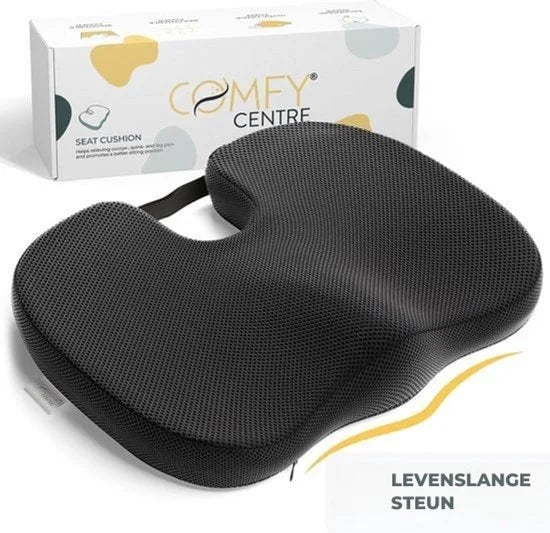 Zitkussen Orthopedisch - Stuitkussen voor Pijnlijke stuit - Zitverhoger - Wigkussen - Traagschuim - Stoelverhoger voor Auto - 45cm