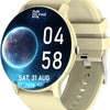 Fit 5 - Smartwatch dames - Smartwatch Heren - Stappenteller - Full Screen - Fitness Tracker - Activity Tracker - Smartwatch Android & IOS - crème
