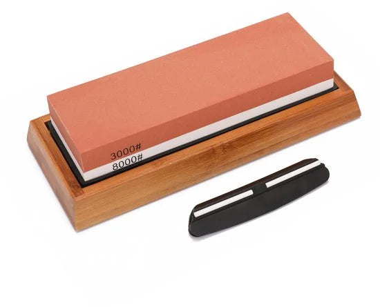 Dubbelzijdige Wetsteen Set 400/1000 & 3000/8000 – Premium Slijpsteen – Antislip Basis – Messen & Gereedschappen