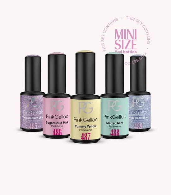 Pastelverse Mini Collection Box - Gellak - Set van 5 x 8 ml Pastel Kleuren Gellak - Gel Nagellak - Gel Lak