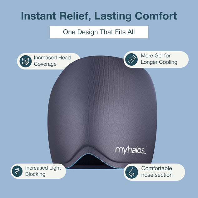 Migraine & Headache Relief Cap, Hot & Cold Therapy, Sinus Relief | Reusable, Stays Cold or Hot Longer, Wearable Wrap Design, Form-Fitting, Sinus Pressure Comfort, Freezer Safe