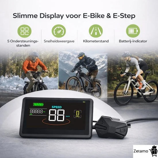 H6C Display - Geschikt voor Ouxi - V20 fatbike LCD scherm 25 km/u begrensd