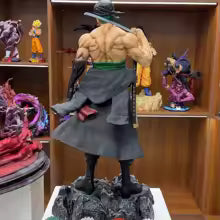 50cm Anime Draagbaar Mes Roronoa Zoro 5 Uitwisselbare Koppen Beeldje Model Figuur Collectible Decoratie Speelgoed Cadeau