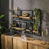 Wandschap Set Edge - Massief Acacia Naturel - Set van 5
