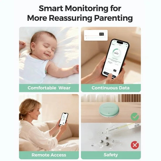 Baby Thermometer met App – Slimme Koortsthermometer voor Baby's – Real-Time Temperatuurmonitoring – Draadloos