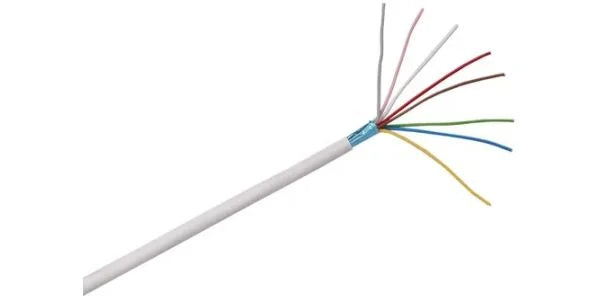 Afgeschermde kabel 6 Aderig 2x0,50 + 4x0,20 wit 200m