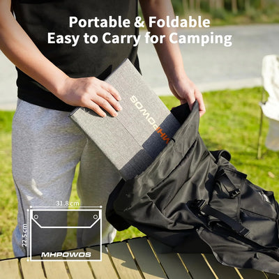 40W Portable Solar Panel Charger with USB C, USB A and DC Outputs