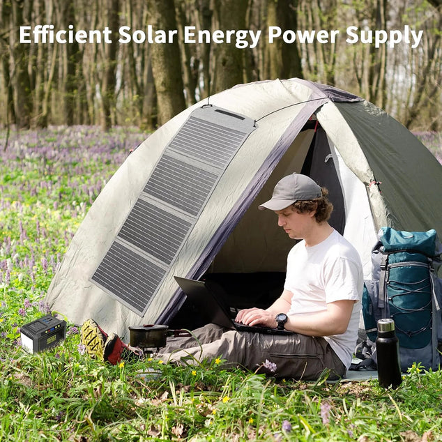 40W Portable Solar Panel Charger with USB C, USB A and DC Outputs
