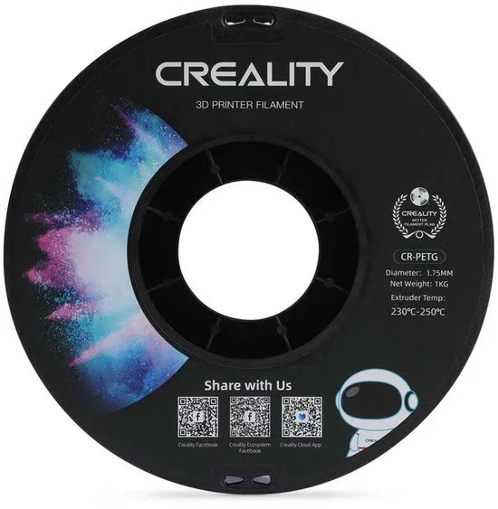Filament Cr-Petg 1,75 Mm Voor 3D-Printer, Transparant, Hoge Kwaliteit