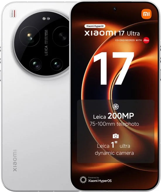 17 Ultra - 16 GB RAM - 512 GB - Wit - Leica 200MP 75-100mm telephoto - Leica 1" ultra dynamic camera - Leica UltraPure optical design