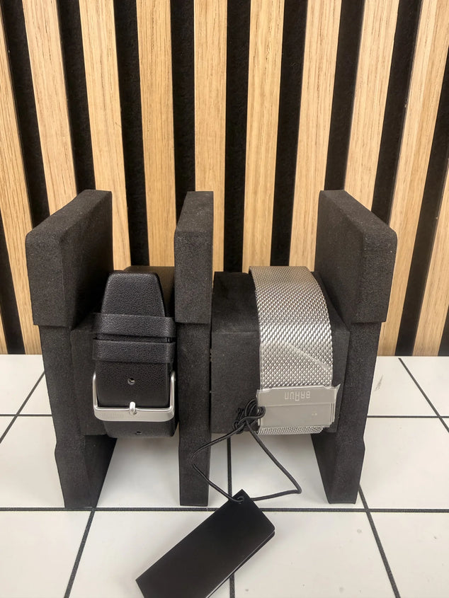 Man Quartz horloge -BN0281- inclusief zwarten leren band - Horloge geschenkset
