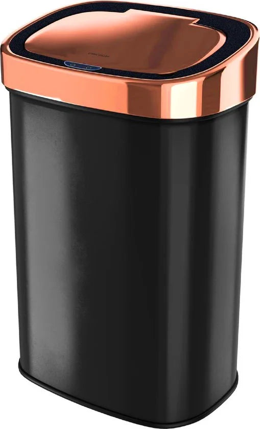 Nausta Prullenbak 58 Liter - Sensor Prullenbak Zwart - Afvalbak - vuilnisbak voor huishouden en kantoor - Vuilbak keuken Afvalemmer 60L - Automatische Soft Close Deksel - Vingerafdrukvrij