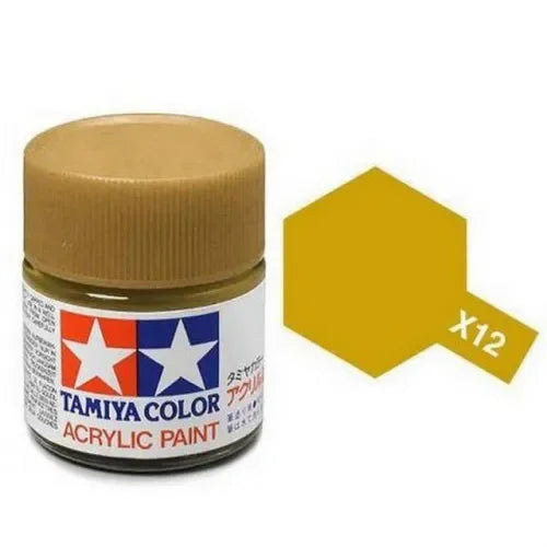 Tamiya Hobbyverf Acrylverf - X-12 Leaf Gold - Gloss - Acryl - 23ml Verf potje - 23 ml