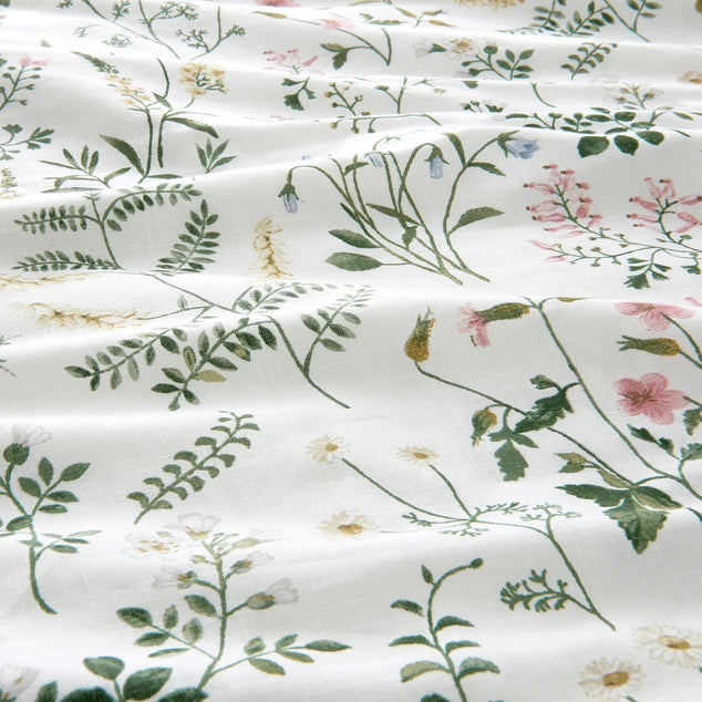 TIMJANSMOTT Duvet cover and 2 pillowcases, white/flower pattern, 240x220/60x70 cm